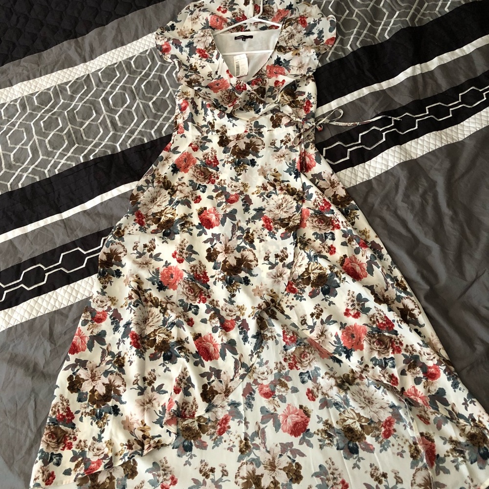 Floral Wrap Hi-Low Dress